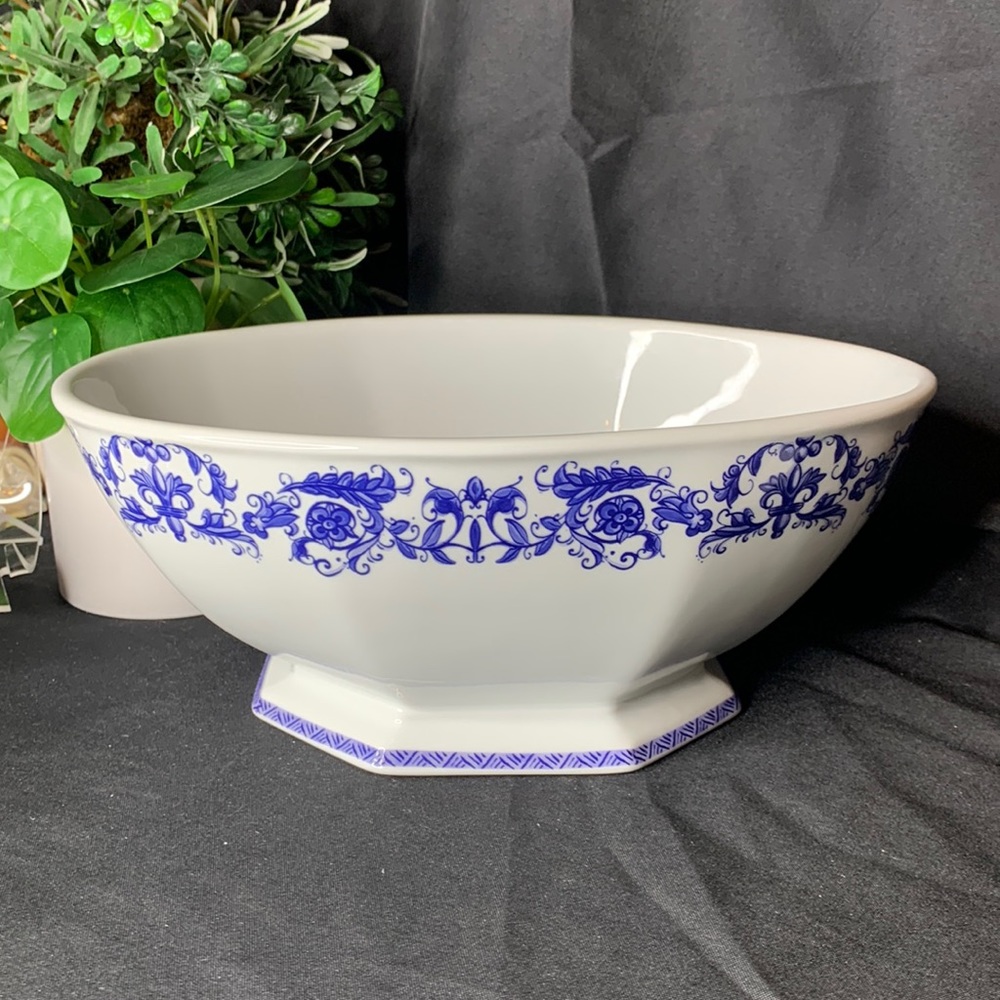 Beautiful blue & white Portifino dish by Nanette Vacher for Ambiance Collection